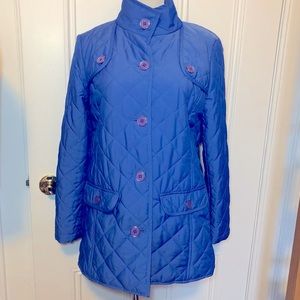 Jones New York Signature Blue Quilted Jacket Size Small